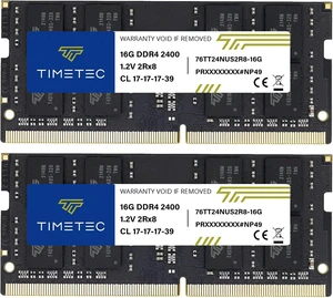 Timetec 32GB KIT (2x16GB) DDR4 2400MHz (PC4-2400T) PC4-19200 SODIMM Laptop RAM 260-Pin 1.2V CL17 Non-ECC Unbuffered Memory Module for Laptop, Notebook, Mini PC, All-in-One Timetec 32GB KIT (2x16GB) DDR4 2400MHz (PC4-2400T) PC4-19200 SODIMM Laptop RAM 260-Pin 1.2V CL17 Non-ECC Unbuffered Memory Module for Laptop, Notebook, Mini PC, All-in-One