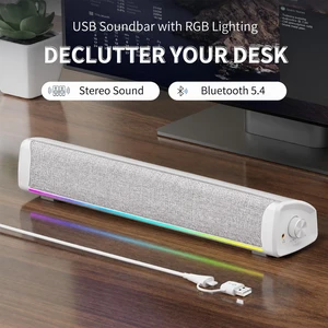 HEGMUXCO Computer Speakers for Desktop PC, 4-DriverGaming Soundbar with 12 RGB Light Mode, USB/USB-CPowered PC Speakers with Mic&Headphone Jack forMonitor, Laptop, Plug and Play Sound bar, White HEGMUXCO Computer Speakers for Desktop PC, 4-DriverGaming Soundbar with 12 RGB Light Mode, USB/USB-CPowered PC Speakers with Mic&Headphone Jack forMonitor, Laptop, Plug and Play Sound bar, White