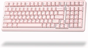 Aula F99 Wireless Silent Mechanical Computer Keyboard with Number Pad (Pink) Aula F99 Wireless Silent Mechanical Computer Keyboard with Number Pad (Pink)