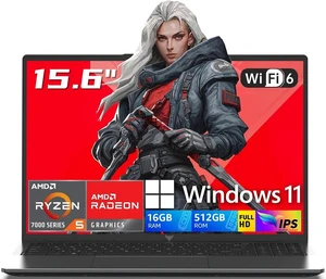 2026 Gaming Laptop Ryzen 5 7430U (6C/12T, Up to 4.3GHz), 15.6" Display, Radeon Graphics, 16GB RAM, 512GB NVMe SSD, WiFi 6, HDMI, Type-C, Webcam Cover Slide (BK) 2026 Gaming Laptop Ryzen 5 7430U (6C/12T, Up to 4.3GHz), 15.6" Display, Radeon Graphics, 16GB RAM, 512GB NVMe SSD, WiFi 6, HDMI, Type-C, Webcam Cover Slide (BK)