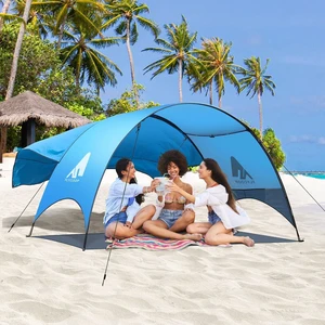 Beach Tent Compact Fold Beach Shade Canopy (16.9x3.9), Own Patent, 360° Ventilation, Large Side Storage Pocket, UV Protection Portable Sun Shelter (Blue, 106*65*61 with 74.8*98.4 sail) Beach Tent Compact Fold Beach Shade Canopy (16.9x3.9), Own Patent, 360° Ventilation, Large Side Storage Pocket, UV Protection Portable Sun Shelter (Blue, 106*65*61 with 74.8*98.4 sail)