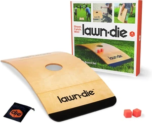 Lawn Die Toss Game Board 24 x 26 in, 2 Dice, Beach & Lawn Game for Adults Lawn Die Toss Game Board 24 x 26 in, 2 Dice, Beach & Lawn Game for Adults