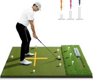 5.2x4ft & 6x4ft Dual-Turf Golf Hitting Mat with Ball Tray 21mm-50mm Thickened Mat with 9 Hitting Holes, Alignment Aid for Driving, Chipping & Swinging, Gift for Men/Dad/Him 5.2x4ft & 6x4ft Dual-Turf Golf Hitting Mat with Ball Tray 21mm-50mm Thickened Mat with 9 Hitting Holes, Alignment Aid for Driving, Chipping & Swinging, Gift for Men/Dad/Him