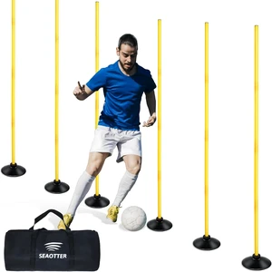6ft Detachable Soccer Agility Poles Set, 4/6/10 Pcs Slalom Speed Poles with Rubber Base Training Equipment for Football, Rugby, Basketball, Indoor & Outdoor 6ft Detachable Soccer Agility Poles Set, 4/6/10 Pcs Slalom Speed Poles with Rubber Base Training Equipment for Football, Rugby, Basketball, Indoor & Outdoor