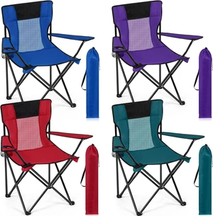 4 Pack Multicolor Camping Chairs with Bags 4 Pack Multicolor Camping Chairs with Bags