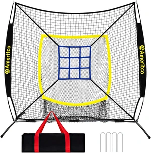 7x7ft Baseball Training Net with Strike Zone & Large Pocket for Hitting, Batting, Pitching & Throwing, Scratch-Resistant Base, Indoor/Outdoor for All Levels 7x7ft Baseball Training Net with Strike Zone & Large Pocket for Hitting, Batting, Pitching & Throwing, Scratch-Resistant Base, Indoor/Outdoor for All Levels