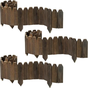 Natural Wood Garden Edging for Landscaping Flat Panel Fence Border for Flower Beds, Decorative Stakes for Lawn & Pathway, 5.9 in H x 4.0 ft L (3 Pack) Natural Wood Garden Edging for Landscaping Flat Panel Fence Border for Flower Beds, Decorative Stakes for Lawn & Pathway, 5.9 in H x 4.0 ft L (3 Pack)