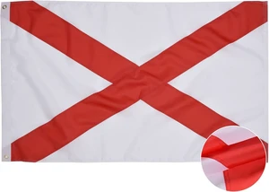5x8 Heavy Duty Sewn Alabama Flag, Outdoor with Brass Grommets & Saltire 5x8 Heavy Duty Sewn Alabama Flag, Outdoor with Brass Grommets & Saltire