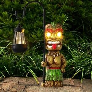 16.7" H Solar Tiki Garden Statue, Large Hawaiian Tiki Man Lantern Figurine for Patio, Yard, Lawn, Bar, Beach, Pool & Pond, Halloween Christmas Gifts 16.7" H Solar Tiki Garden Statue, Large Hawaiian Tiki Man Lantern Figurine for Patio, Yard, Lawn, Bar, Beach, Pool & Pond, Halloween Christmas Gifts