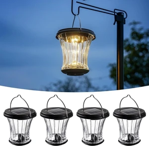 Waterproof Glass Solar Lantern with Modular Design, 3000K LED Hanging/Table Lamp with Auto On/Off for Garden, Patio, Yard, Fence & Wall, Warm White (4 Pack) Waterproof Glass Solar Lantern with Modular Design, 3000K LED Hanging/Table Lamp with Auto On/Off for Garden, Patio, Yard, Fence & Wall, Warm White (4 Pack)