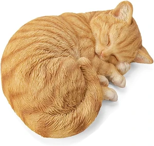 8.27 L Sleeping Orange Tabby Cat Garden Statue, Realistic Resin Sculpture, Pet Memorial Stone & Kitty Figurine for Indoor/Outdoor Home Decor 8.27 L Sleeping Orange Tabby Cat Garden Statue, Realistic Resin Sculpture, Pet Memorial Stone & Kitty Figurine for Indoor/Outdoor Home Decor