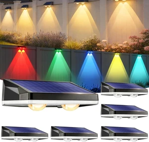 6 Pack Solar Fence Lights with 11 Fixed Colors & 2 Color Changing 6 Pack Solar Fence Lights with 11 Fixed Colors & 2 Color Changing