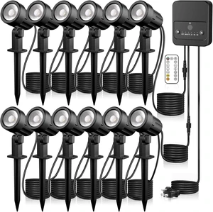 Dimmable Outdoor Landscape Spotlights 2700-6500K Lighting Kit, 12 Pack Dimmable Outdoor Landscape Spotlights 2700-6500K Lighting Kit, 12 Pack