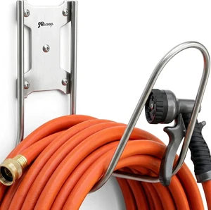 Heavy-Duty Large Stainless Steel Garden Hose Holder (1) Heavy-Duty Large Stainless Steel Garden Hose Holder (1)