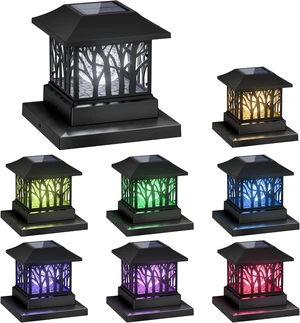 Solar Post Cap Lights with Crackle Glass Bulb & 4 Modes, Waterproof Fence Light for 4x4 6x6 Wooden Posts, 8 Pack Solar Post Cap Lights with Crackle Glass Bulb & 4 Modes, Waterproof Fence Light for 4x4 6x6 Wooden Posts, 8 Pack