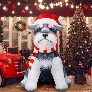 5 ft Schnauzer Christmas Inflatable Outdoor Decor with LED Lights 5 ft Schnauzer Christmas Inflatable Outdoor Decor with LED Lights