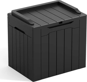 31 Gallon All-Weather Resin Deck Box for Patio Furniture, Outdoor Toys & Garden Tools, Black 31 Gallon All-Weather Resin Deck Box for Patio Furniture, Outdoor Toys & Garden Tools, Black