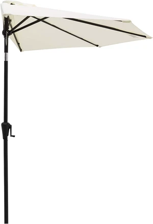 9 ft Half Round Ivory Outdoor Patio Market Wall Umbrella with Tilt 9 ft Half Round Ivory Outdoor Patio Market Wall Umbrella with Tilt