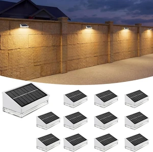 NIORSUN Solar Fence Lights 12 Pack, Outdoor Solar Lights with 3 Color Temperatures, IP65 Waterproof Wide-Angle LED Lighting for Fence, Patio, Yard, Deck, Wall, Garden (White) NIORSUN Solar Fence Lights 12 Pack, Outdoor Solar Lights with 3 Color Temperatures, IP65 Waterproof Wide-Angle LED Lighting for Fence, Patio, Yard, Deck, Wall, Garden (White)