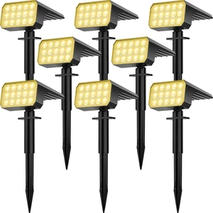 Solar Spot Lights Outdoor 8 Pack, IP67 Waterproof Solar Landscape Spotlights with 75 LEDs, 4 Lighting Modes Solar Garden Lights for Yard Pathway House Driveway (Warm White) Solar Spot Lights Outdoor 8 Pack, IP67 Waterproof Solar Landscape Spotlights with 75 LEDs, 4 Lighting Modes Solar Garden Lights for Yard Pathway House Driveway (Warm White)