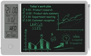 Electronic Desktop Calendar Rechargeable Writing Notepad with Digital Clock | Digital Clock Date Time Week Indoor Temperature Display,Magnetic Stylus,9.5inch White Drawing Pad for Office Home Decor Electronic Desktop Calendar Rechargeable Writing Notepad with Digital Clock | Digital Clock Date Time Week Indoor Temperature Display,Magnetic Stylus,9.5inch White Drawing Pad for Office Home Decor