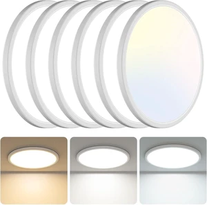libtit 6 Pack 13 Inch LED Flush Mount Ceiling Light, 3200LM 28W Ultra-Slim LED Ceiling Lights, 3000K/4500K/6000K Selectable Light Fixture for Bedroom, Kitchen, Bathroom, Hallway - White libtit 6 Pack 13 Inch LED Flush Mount Ceiling Light, 3200LM 28W Ultra-Slim LED Ceiling Lights, 3000K/4500K/6000K Selectable Light Fixture for Bedroom, Kitchen, Bathroom, Hallway - White