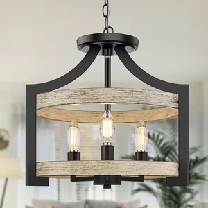 BesLowe 3-Light Semi Flush Mount Ceiling Light, Convertible Pendant Light BesLowe 3-Light Semi Flush Mount Ceiling Light, Convertible Pendant Light