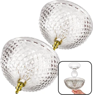 Evelots Clip-On Light Shades for Ceiling Bulbs, Diamond Cut Acrylic, 2-Pack Evelots Clip-On Light Shades for Ceiling Bulbs, Diamond Cut Acrylic, 2-Pack