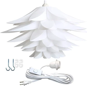 20" (50cm) Ceiling Pendant DIY IQ Jigsaw Puzzle Lotus Flower Lamp Shade Kit with 15 Feet Hanging Cord (White) 20" (50cm) Ceiling Pendant DIY IQ Jigsaw Puzzle Lotus Flower Lamp Shade Kit with 15 Feet Hanging Cord (White)