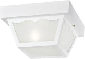 Westinghouse 6697500 Traditional One-Light Outdoor Flush-Mount Fixture, White Finish on Polypropylene, Frosted Glass Panels Westinghouse 6697500 Traditional One-Light Outdoor Flush-Mount Fixture, White Finish on Polypropylene, Frosted Glass Panels