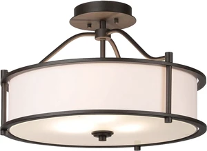 XiNBEi Lighting 18" Semi Flush Ceiling Light Fixture for Bedroom, Bronze XiNBEi Lighting 18" Semi Flush Ceiling Light Fixture for Bedroom, Bronze