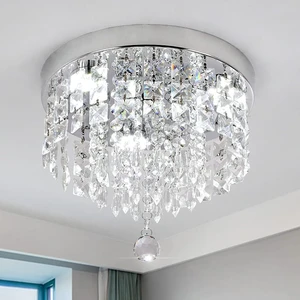 Deckrico Mini Crystal Chandelier 9.84'' Hallway Ceiling Light, White Light Deckrico Mini Crystal Chandelier 9.84'' Hallway Ceiling Light, White Light