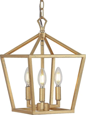 JONATHAN Y Ojai Pagoda Pendant Lantern 10", Brass Gold JONATHAN Y Ojai Pagoda Pendant Lantern 10", Brass Gold