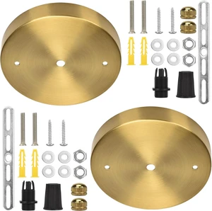 Sangle Sopffy Pendant Light Canopy Kit, 5 1/8 Inches Ceiling Lighting Canopy Kit with All Mounting Hardware Modern Chandelier Ceiling Plate Cover for Pendant Lighting Fixtures (Brass-2PC, 5.8inch) Sangle Sopffy Pendant Light Canopy Kit, 5 1/8 Inches Ceiling Lighting Canopy Kit with All Mounting Hardware Modern Chandelier Ceiling Plate Cover for Pendant Lighting Fixtures (Brass-2PC, 5.8inch)