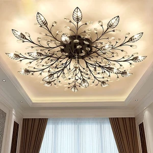 Crystal Flush Mount Ceiling Light,Semi Flush Mount Chandeliers,Crystal Leaf Ceiling Light, Chandeliers for Dining Room,Living Room,Bedroom (Black-15lights) Crystal Flush Mount Ceiling Light,Semi Flush Mount Chandeliers,Crystal Leaf Ceiling Light, Chandeliers for Dining Room,Living Room,Bedroom (Black-15lights)