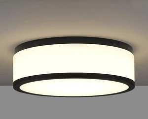 LED Flush Mount Ceiling Light, 15 inch, 24W Dimmable 3000K 4000K 5000K Matte Black Modern Round Ceiling Light Fixture for Kitchen, Hallway, Bathroom, Stairwell, LMS-054 LED Flush Mount Ceiling Light, 15 inch, 24W Dimmable 3000K 4000K 5000K Matte Black Modern Round Ceiling Light Fixture for Kitchen, Hallway, Bathroom, Stairwell, LMS-054