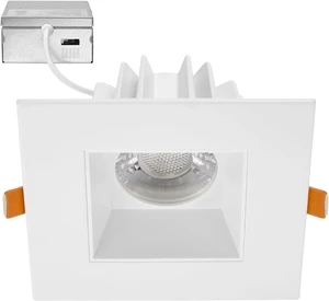 Maxxima 4" Anti-Glare LED Square Downlight, 1200 Lumens, 5 CCT, White Maxxima 4" Anti-Glare LED Square Downlight, 1200 Lumens, 5 CCT, White