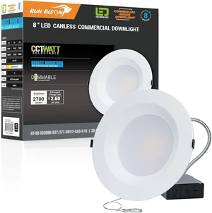 8 Inch Recessed LED Commercial Downlight with J-Box, 120-277V 8 Inch Recessed LED Commercial Downlight with J-Box, 120-277V