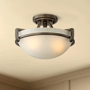 Regency Hill Mallot 13" Wide Bronze Champagne Glass Ceiling Light Fixture Regency Hill Mallot 13" Wide Bronze Champagne Glass Ceiling Light Fixture