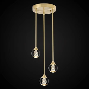 3-Light Teardrop Crystal Pendant Light, Dimmable LED Crystal Globe Hanging Light Fixture, Modern Ceiling Pendant Lighting for Kitchen Island Dining Room Bedroom Bar 3000K 24W Brush Brass 3-Light Teardrop Crystal Pendant Light, Dimmable LED Crystal Globe Hanging Light Fixture, Modern Ceiling Pendant Lighting for Kitchen Island Dining Room Bedroom Bar 3000K 24W Brush Brass