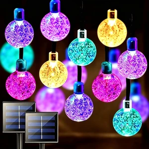 Jedavai Solar String Lights Outdoor 2 Pack 200 Led 80FT Multi-Color Crystal Globe Lights with 8 Lighting Modes, Waterproof Solar Powered Patio Lights for Garden Yard Porch Wedding Party Decoration Jedavai Solar String Lights Outdoor 2 Pack 200 Led 80FT Multi-Color Crystal Globe Lights with 8 Lighting Modes, Waterproof Solar Powered Patio Lights for Garden Yard Porch Wedding Party Decoration