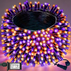 Decute 300 LED Halloween String Lights Outdoor, 105FT Purple Orange Lights Decute 300 LED Halloween String Lights Outdoor, 105FT Purple Orange Lights