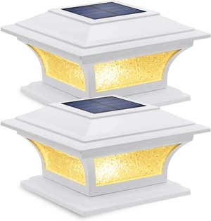 SIEDiNLAR Solar Post Lights Outdoor Glass, 2 Modes 2 Pack White, Warm/White SIEDiNLAR Solar Post Lights Outdoor Glass, 2 Modes 2 Pack White, Warm/White
