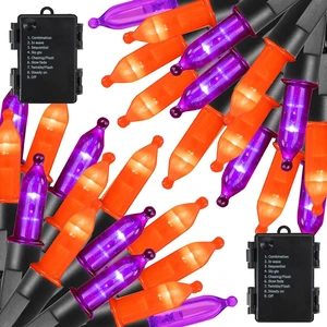 Dazzle Bright Purple and Orange Halloween Lights Battery Operated, 2 Pack Total 100LED 32FT Waterproof Mini String Lights with 8 Modes, Halloween Decorations for Outdoor Indoor Garden Yard Party Dazzle Bright Purple and Orange Halloween Lights Battery Operated, 2 Pack Total 100LED 32FT Waterproof Mini String Lights with 8 Modes, Halloween Decorations for Outdoor Indoor Garden Yard Party