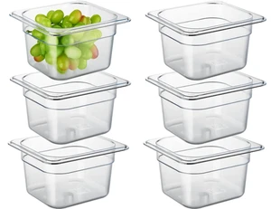 6-Pack 1/6 Size 4" Deep NSF Polycarbonate Food Pans 6-Pack 1/6 Size 4" Deep NSF Polycarbonate Food Pans