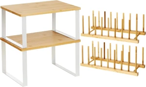 4 Pcs Kitchen Organizer Accessories Set for Cabinet, Wood, 11.8 x 7.9'' 4 Pcs Kitchen Organizer Accessories Set for Cabinet, Wood, 11.8 x 7.9''