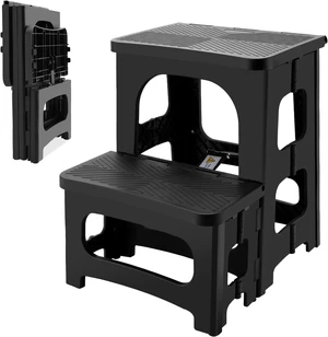 Folding 2-Step Stool for Adults, Non-Slip Collapsible Footstool for Office Folding 2-Step Stool for Adults, Non-Slip Collapsible Footstool for Office