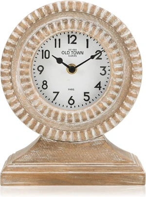 Hand Carved Wood Table Clock, Shelf Desk Top Clock Battery Operated Boho Design, Vintage Home Decor for Fireplace Mantel, Desktop, Countertop, Natural Wood Color Hand Carved Wood Table Clock, Shelf Desk Top Clock Battery Operated Boho Design, Vintage Home Decor for Fireplace Mantel, Desktop, Countertop, Natural Wood Color