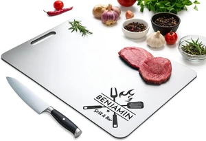 Personalized Titanium Cutting Board, Pure Titanium, Stainless Steel Premium Custom Engraved Chopping Board Gift for Men, Women, Birthday, Anniversary, Valentine Day, Kitchen Chefs & BBQ Grill Lovers Personalized Titanium Cutting Board, Pure Titanium, Stainless Steel Premium Custom Engraved Chopping Board Gift for Men, Women, Birthday, Anniversary, Valentine Day, Kitchen Chefs & BBQ Grill Lovers