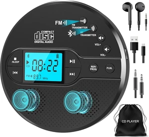 Portable CD Player with Bluetooth & Speaker, FM Transmitter for Car Portable CD Player with Bluetooth & Speaker, FM Transmitter for Car